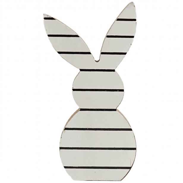 Velikonoční dřevěný králík WHITE BUNNY 14 cm bílý