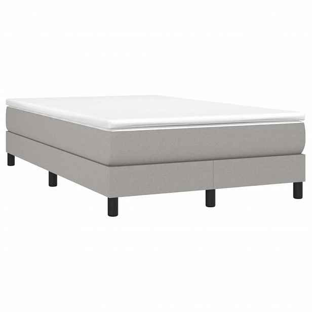 vidaXL Box spring postel s matrací světle šedá 120x190 cm textil