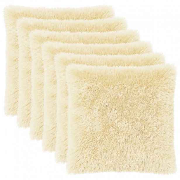 vidaXL Povlak na polštář 6 pcs HEERLEN Krémová 65 x 65 cm PV fleece