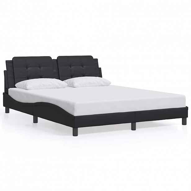 vidaXL Rám postele bez matrace Zadar černý 160x200 cm umělá kůže