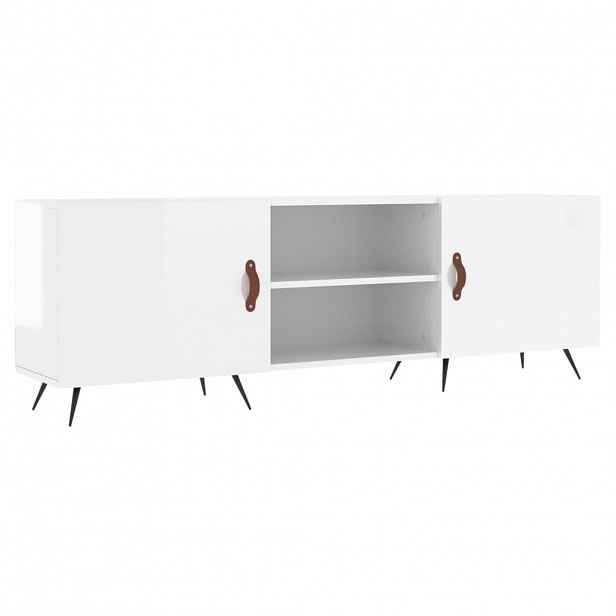 vidaXL TV skříňka bílá s vysokým leskem 150x30x50 cm kompozitní dřevo
