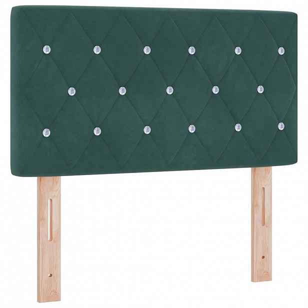 vidaXL Čelo postele Tmavě zelená 80 cm samet