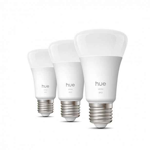 Philips Hue White - Chytrá LED žárovka E27, 810 lm, teplá bílá, 3 ks 929003856002