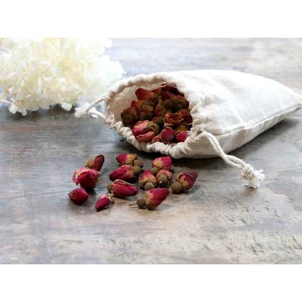 Potpourri růžová sušená poupata růže ve lněném pytlíčku - 50g Chic Antique