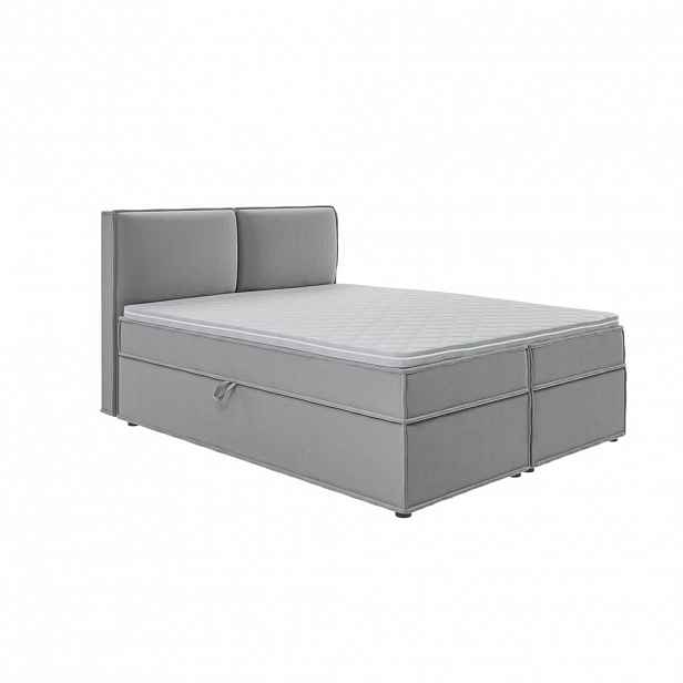 S-Style POSTEL BOXSPRING 160/200 cm Eclipse ze šedého mikrovlákna