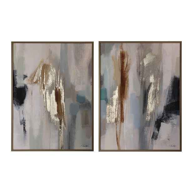 Tištěné/s ručně malovanými prvky obrazy v sadě 2 ks s rámem/na plátně 60x80 cm Gallery – Bizzotto