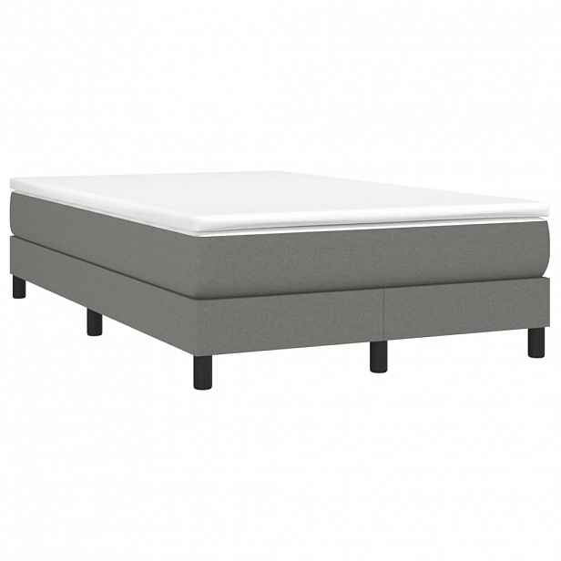 vidaXL Box spring postel s matrací tmavě šedá 120x190 cm textil