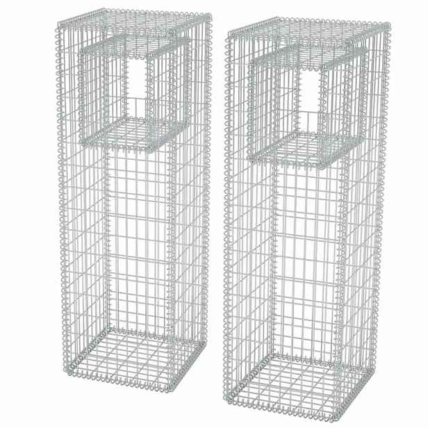 vidaXL Gabionový sloup / truhlík 2 ks ocelový 50x50x160 cm