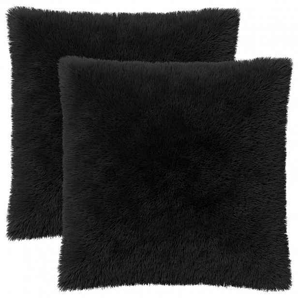 vidaXL Povlak na polštář 2 pcs HEERLEN Černá 65 x 65 cm PV fleece