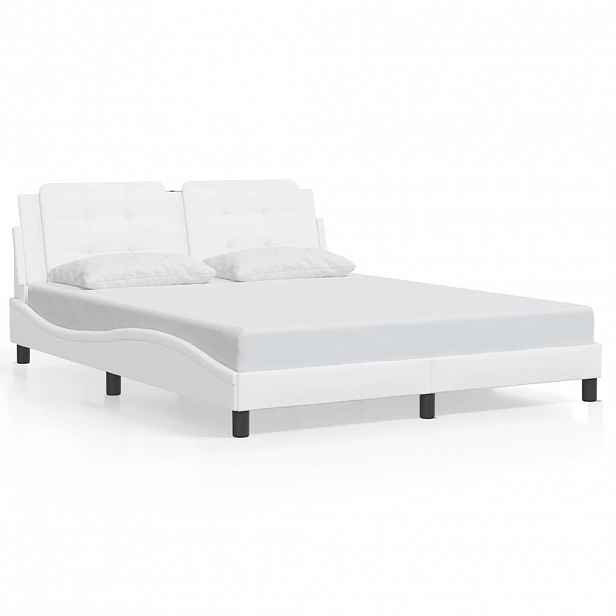 vidaXL Rám postele bez matrace Zadar bílý 160x200 cm umělá kůže