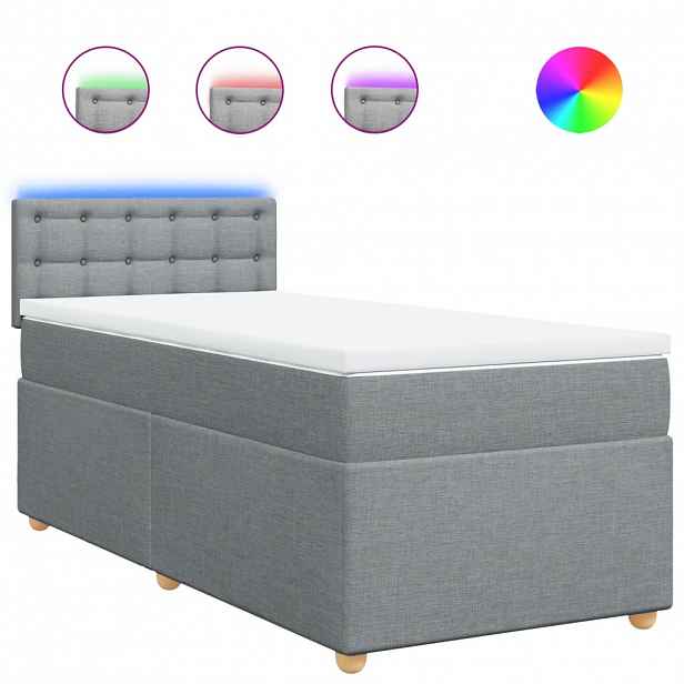 vidaXL Box spring postel s matrací světle šedá 80 x 200 cm textil