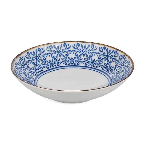 Bílá/modrá porcelánová polévková miska 1 l Azul – BonBistro