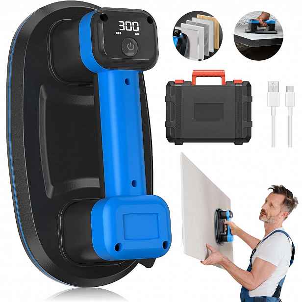 Přísavka Na Vakuové Desky Elektrická Držák Pro Gres Max 300 Kg S LCD