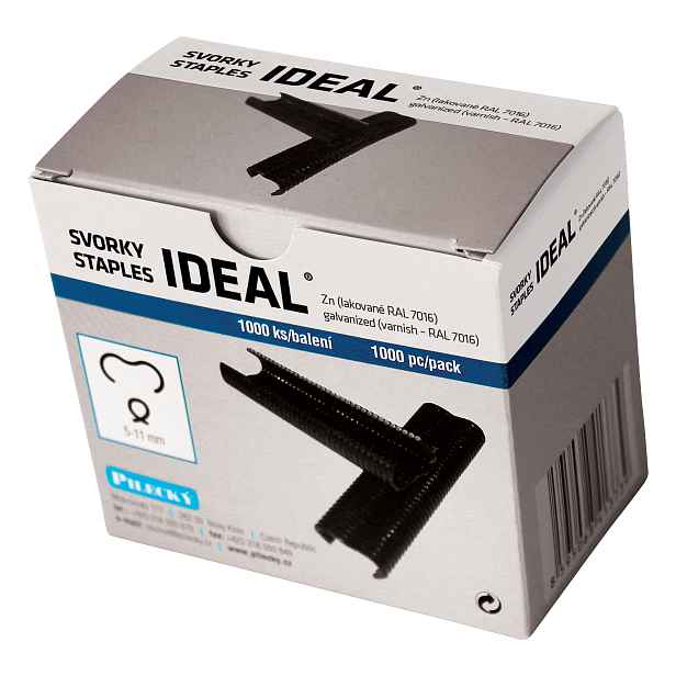 Svorky Ideal Zn + PVC antracit (1000 ks/bal.)