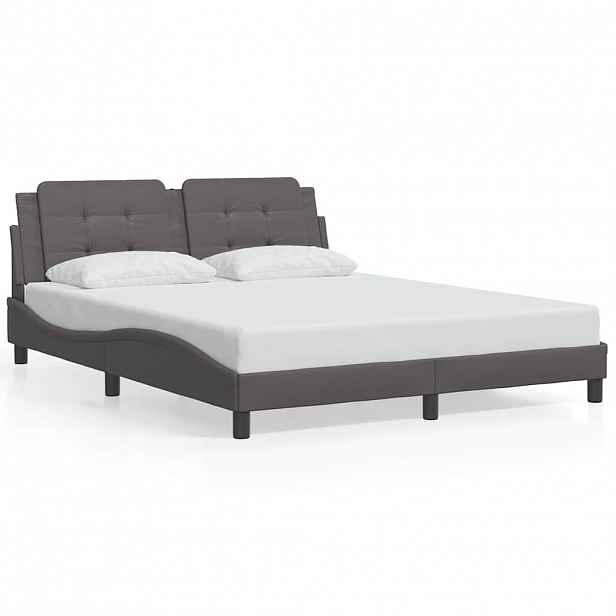 vidaXL Rám postele bez matrace Zadar šedý 160x200 cm umělá kůže