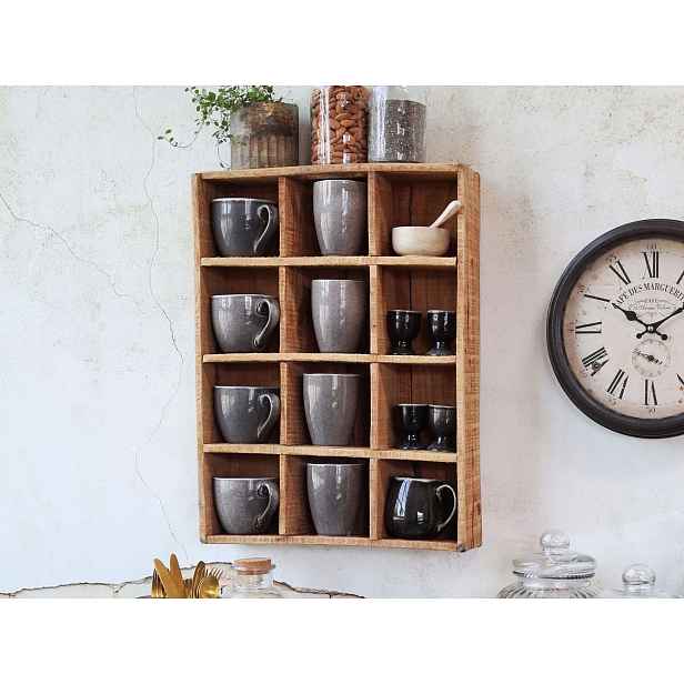 Dekorační dřevěný box/ polička s 12ti přihrádkami Grimaud - 54*40*5cm Chic Antique