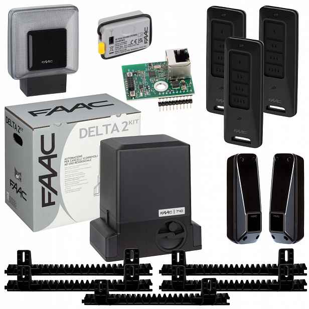 Faac DELTA2+ Smart WiFi Xwbl+ Lampa+ Lišta+ Pilot 3ks pohon brány