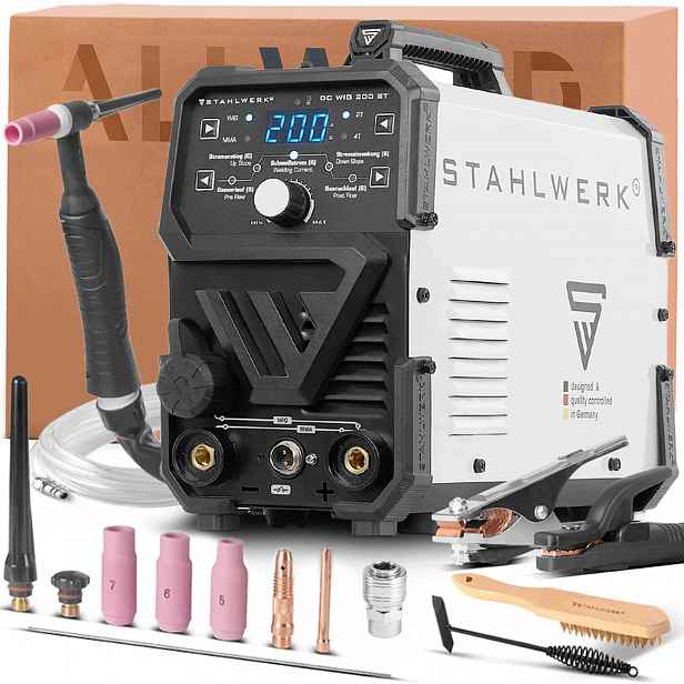 Multifunkční Svařovací Stroj Stahlwerk Tig DC 200 St 200A 230V Hf Mma Na Ocel