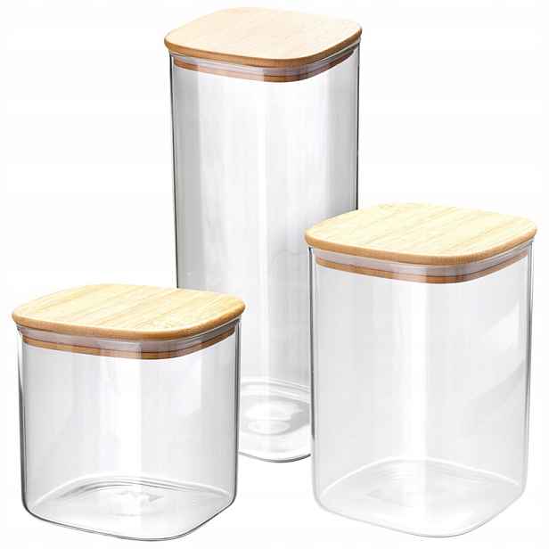 Nádoba na sypké produkty 700 ml, 1 l, 1,5 l, 3 ks