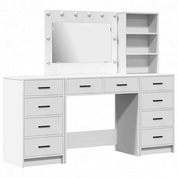 vidaXL Kosmetický stůl 3 ks Bílá 78,5 x 41 x 135 cm Kompozitní dřevo