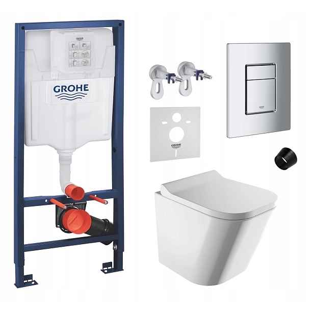 Podomítkový Wc set Grohe s mísou Fontana a tlačítkem Chrom