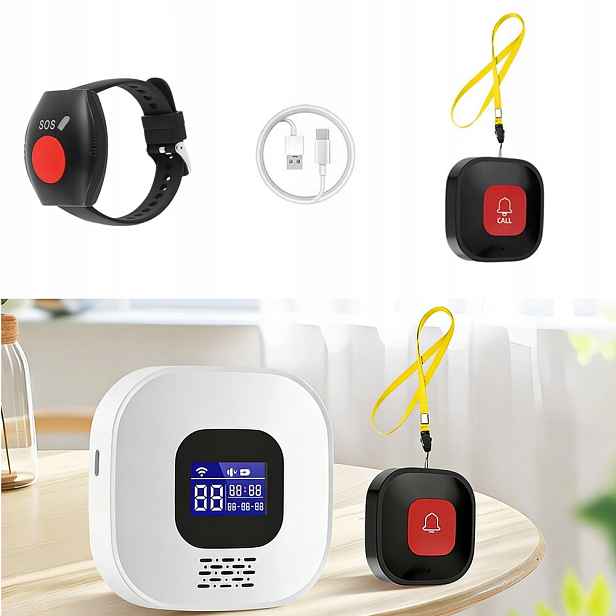 Zvonek Alarm Tlačítko Alarmu Bezdrátové Seniorské Seniory Nemocné