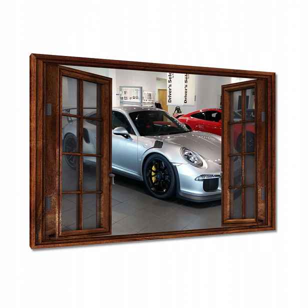 Obrazy 90x60 Stříbrné Porsche Auto