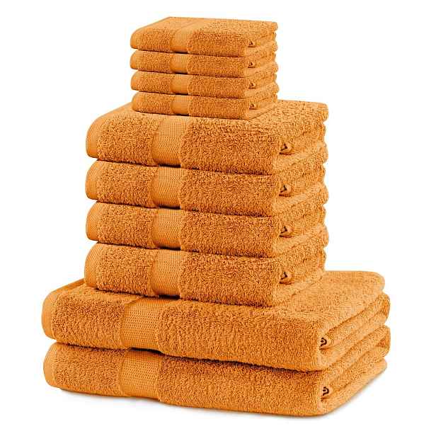 Restilo Sada ručníků DecoKing Marina 2+4+4 ks oranžová