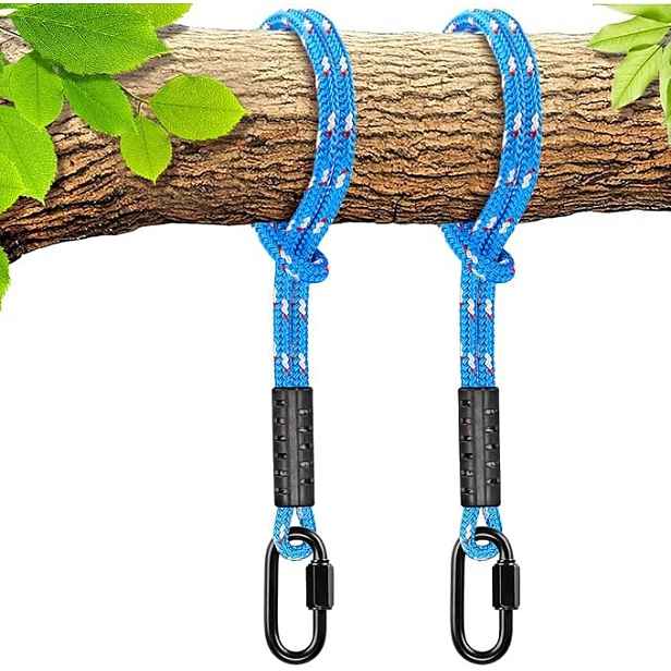 Upevnění Houpačky Lano 120 CM S Karabinou, Odolné, 2 Ks