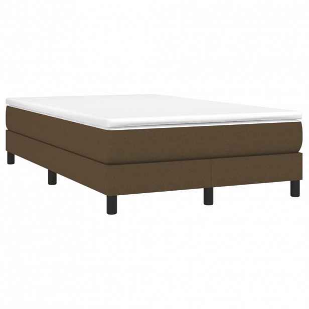 vidaXL Box spring postel s matrací tmavě hnědá 120x190 cm textil