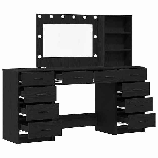 vidaXL Kosmetický stůl 3 ks Černý dub 78,5 x 41 x 135 cm