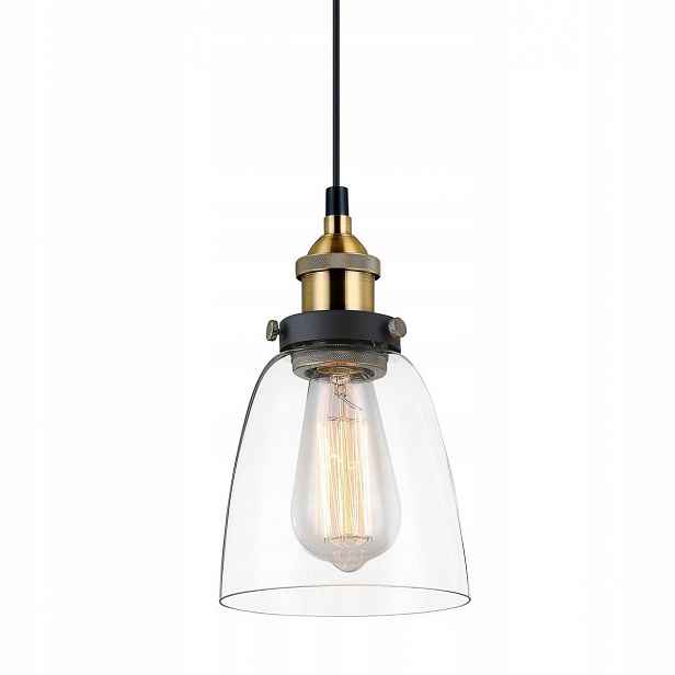 Závěsná lampa černá s průhledným stínítkem Elegantní Italux