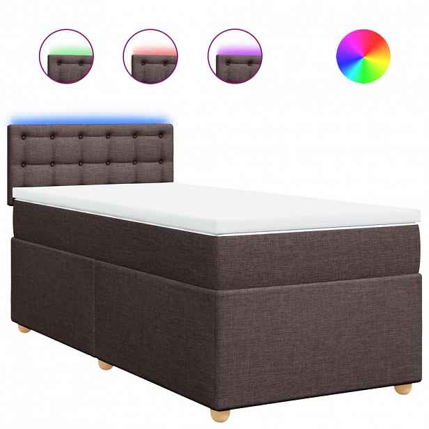 vidaXL Box spring postel s matrací tmavě hnědá 80x200 cm textil