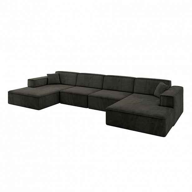 ALTDECOR SEDACÍ SOUPRAVA IREA-U2-v4 – 386 x 165 x 77 cm, černá