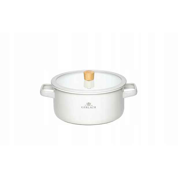 Gerlach Hrnec Natur Enamel bílý 20 cm 3 l
