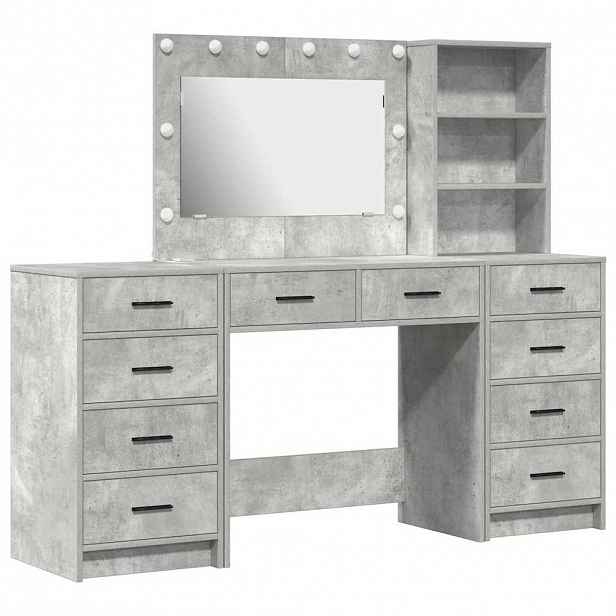 vidaXL Kosmetický stůl 3 ks Betonově šedá 78,5 x 41 x 135 cm