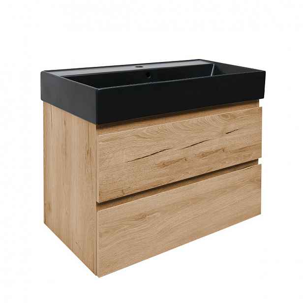 Koupelnová skříňka s umyvadlem SAT B-Way 79x50x45 cm dub mat BWAY80OAKU4B