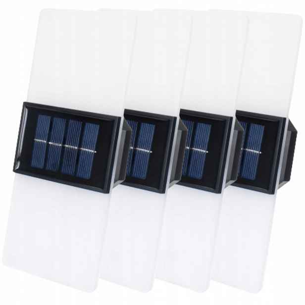 4x Solární nástěnné svítidlo Solární lampa Akryl Led Venkovní senzor soumraku