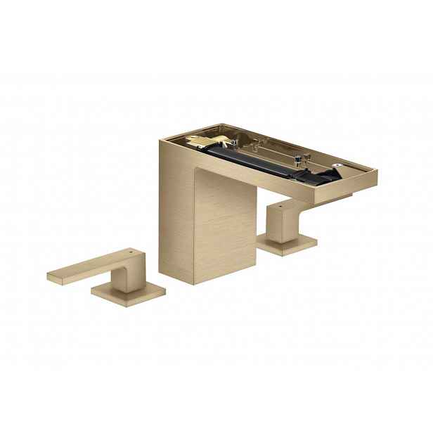 Axor MyEdition - Umyvadlová baterie s výpustí Push-Open, 3-otvorová instalace, EcoSmart, kartáčovaný bronz/bez destičky 47072140