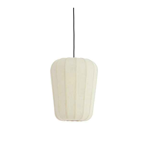 Bílé závěsné svítidlo s textilním stínidlem ø 10 cm Bibury – Light & Living