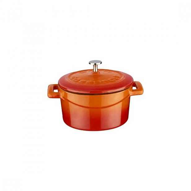 Pánev, řada "Folk", litina, 10 cm, oranžová barva - značka LAVA