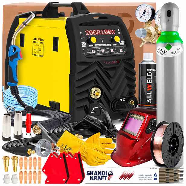 Poloautomatický Magnum Mig 222 Dual Puls Synergie 230V 200A Tig Lift Spot Flux