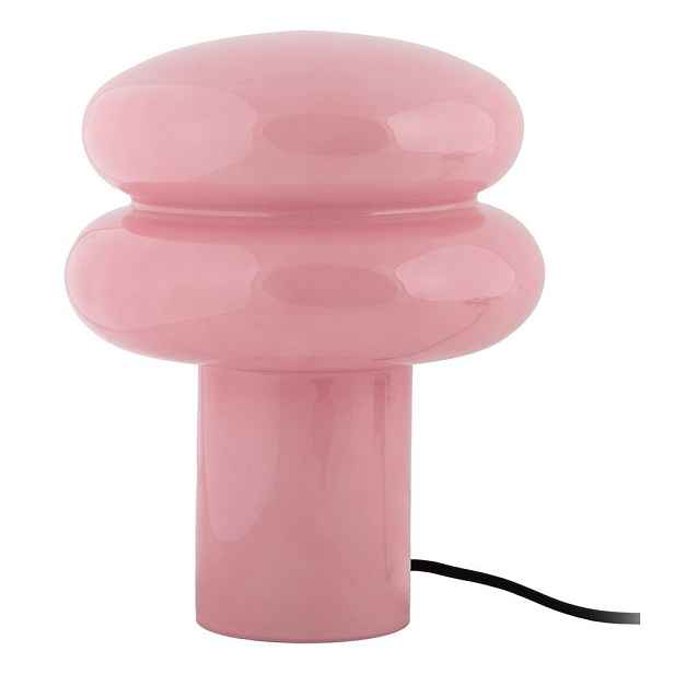 Růžová skleněná stolní lampa (výška 24 cm) Incesante – Leitmotiv