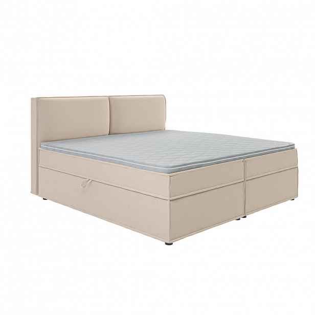 S-Style POSTEL BOXSPRING 200/200 cm Eclipse z béžového mikrovlákna