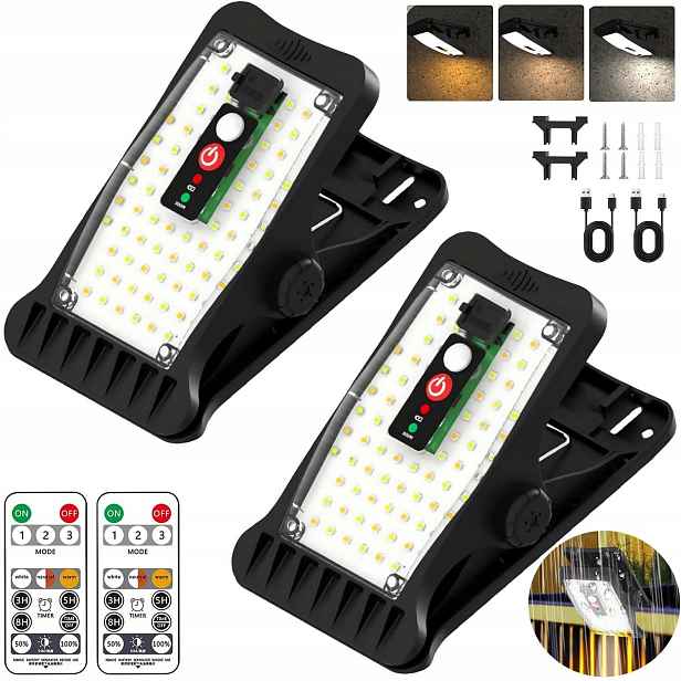 Solární Lampa Led Fasádní Nástěnné Svítidlo Klips S Pohybovým Senzorem Voděodolné