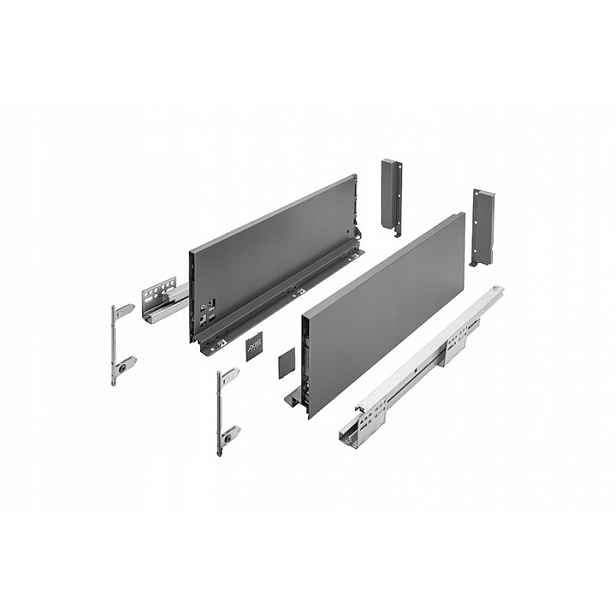 Šuplík Gtv Axis Pro Push to Open L 500 H 199 Antracit Plný výsuv 40 kg