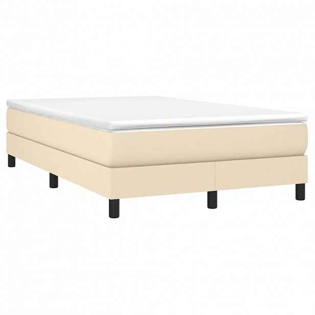 vidaXL Box spring postel s matrací krémová 120x190 cm textil