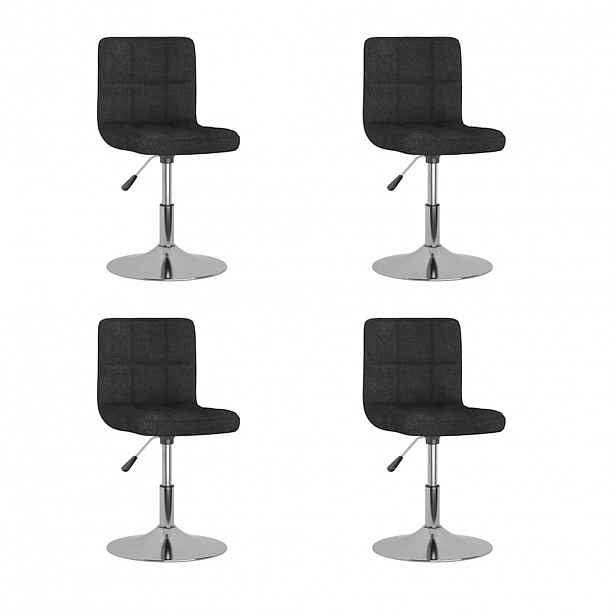 vidaXL Otočné jídelní židle 4 ks černé textil