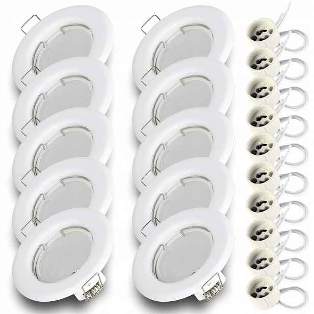 10 x Halogenové zapuštěné svítidlo bílé pevné Led žárovka GU10 7W teplá