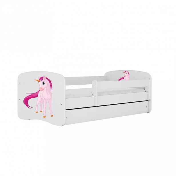 Dětská postel Babydreams+M bílá 80x180 Jednorožec